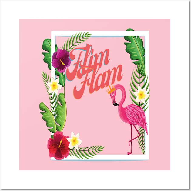 Flimflam Tropical Summer Flamingo Queen Wall Art by Eva Wolf